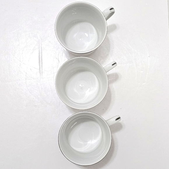 Diane by Fine China of Japan Blue Flower Scrolls - Set of 3 Footed Cups Only - Picture 9 of 16